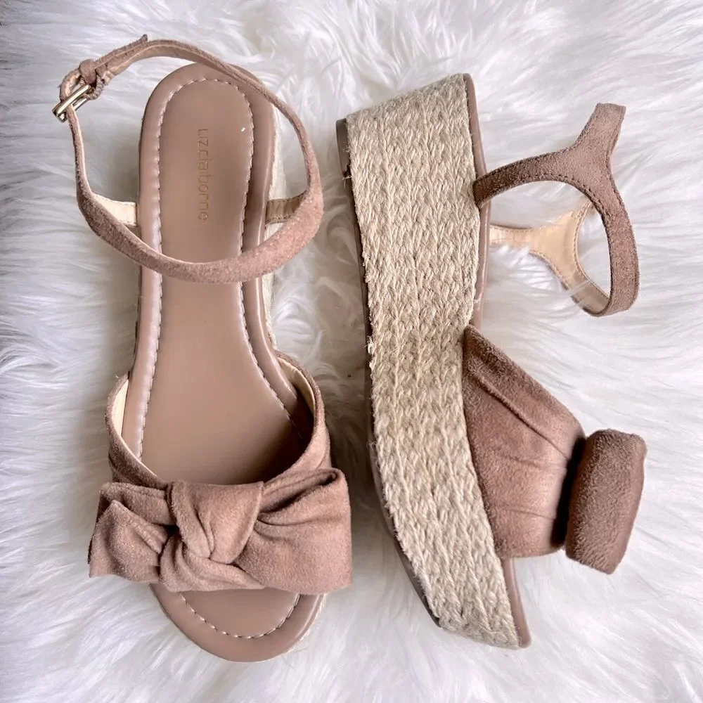 Liz Claiborne bow espadrille wedges